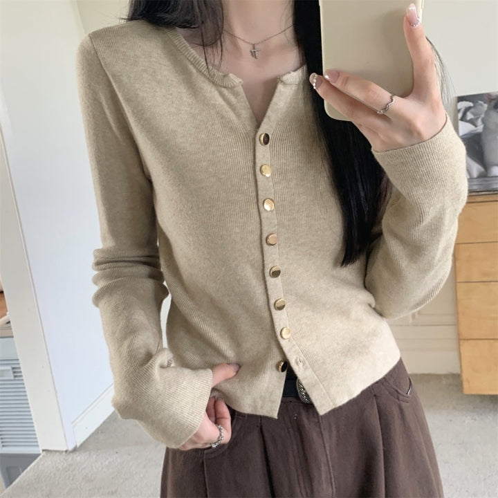 【outer】無地ニットカーデ　M26431