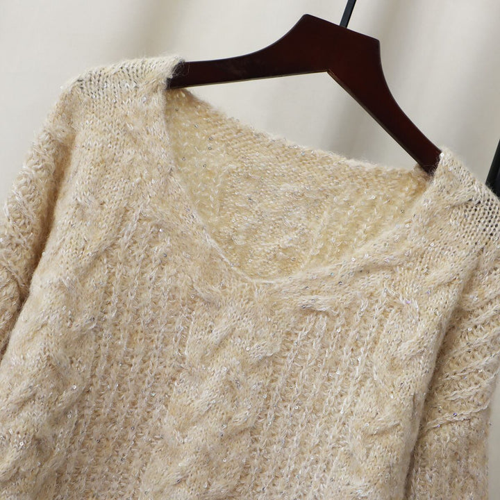 【tops】スパンコールニットセーター　M29050