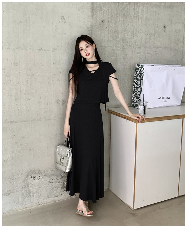 【set】Tシャツ×ロングスカートセット　M24192