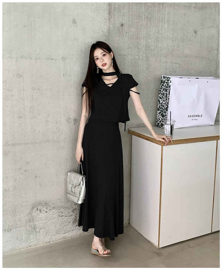 【set】Tシャツ×ロングスカートセット　M24192