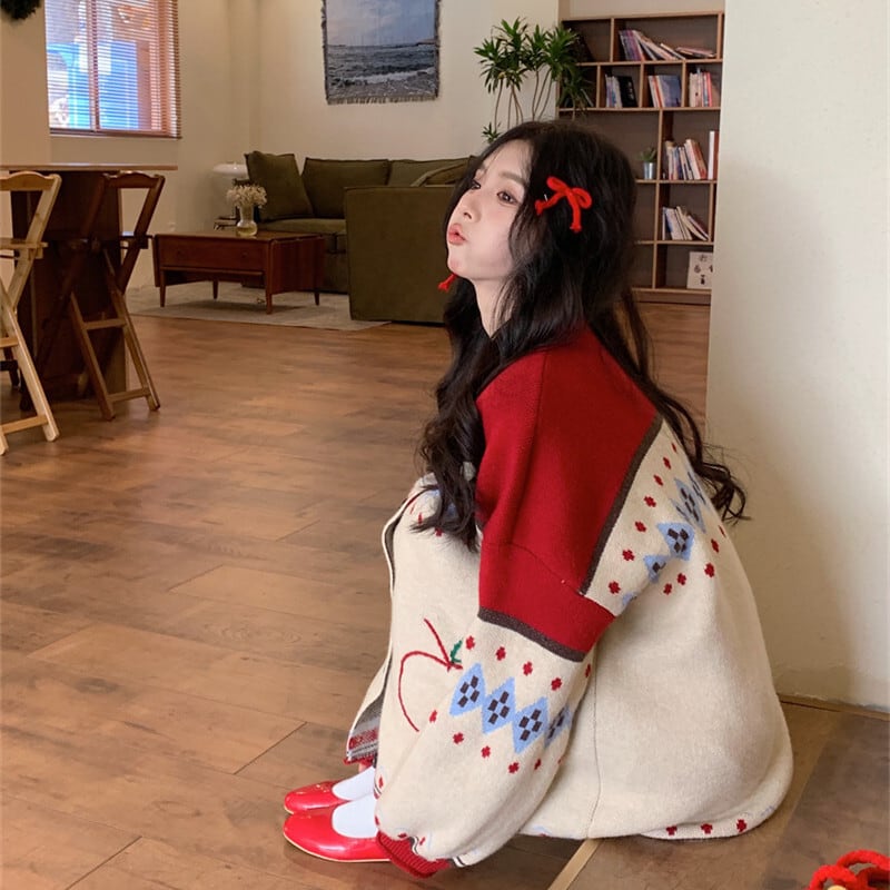 【outer】刺繍ニットカーデ　M26970