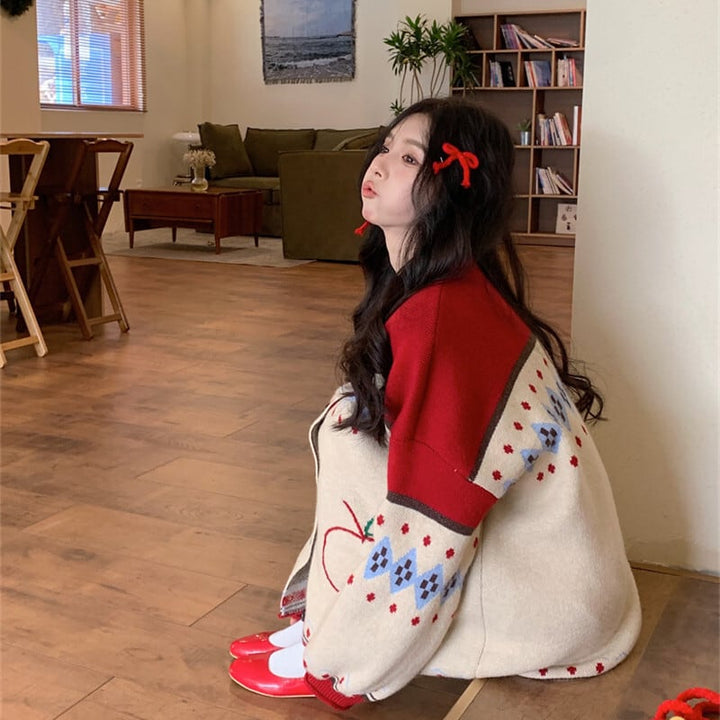 【outer】刺繍ニットカーデ　M26970