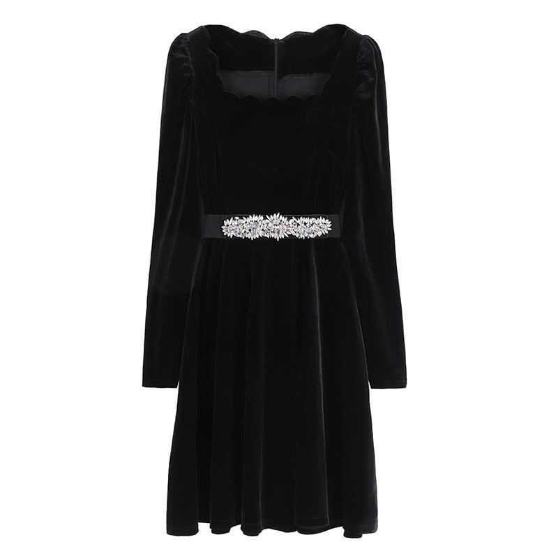 【dress】デートワンピースベルト付き　M17987