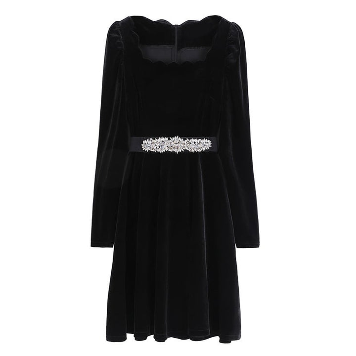 【dress】デートワンピースベルト付き　M17987