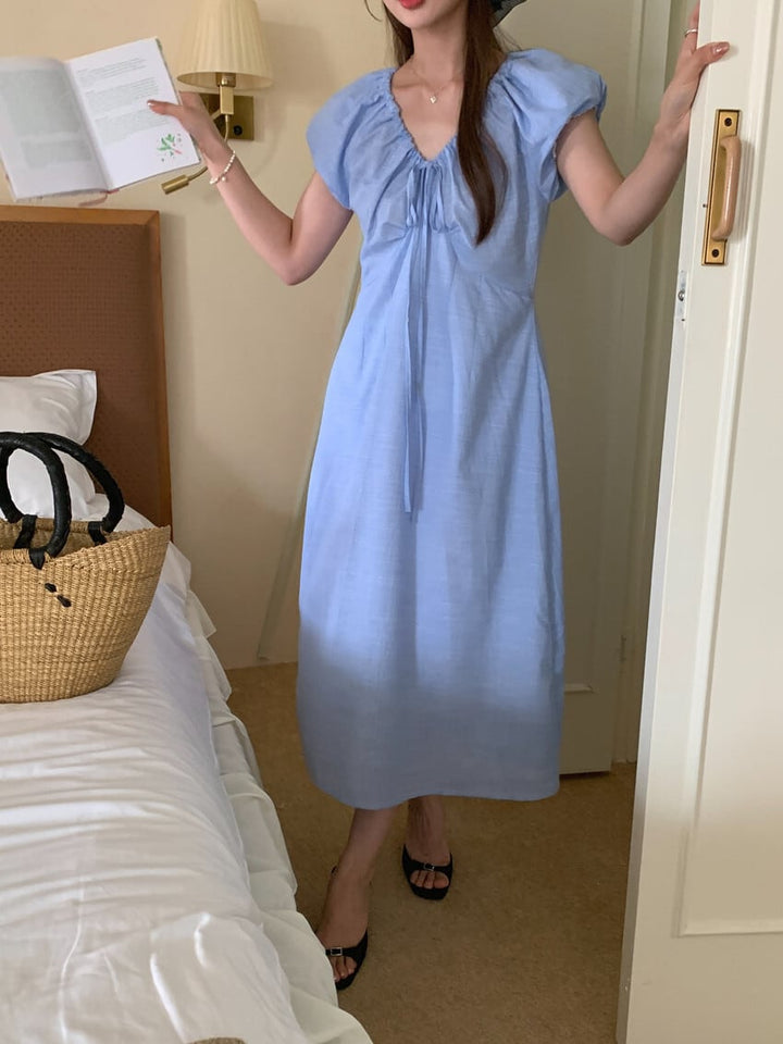 【dress】Vネックワンピース　M24642