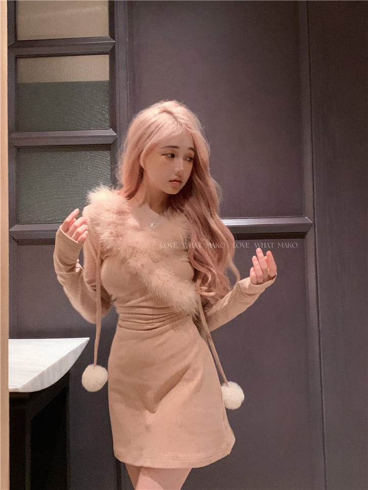 【dress】ファーワンピース　M20192
