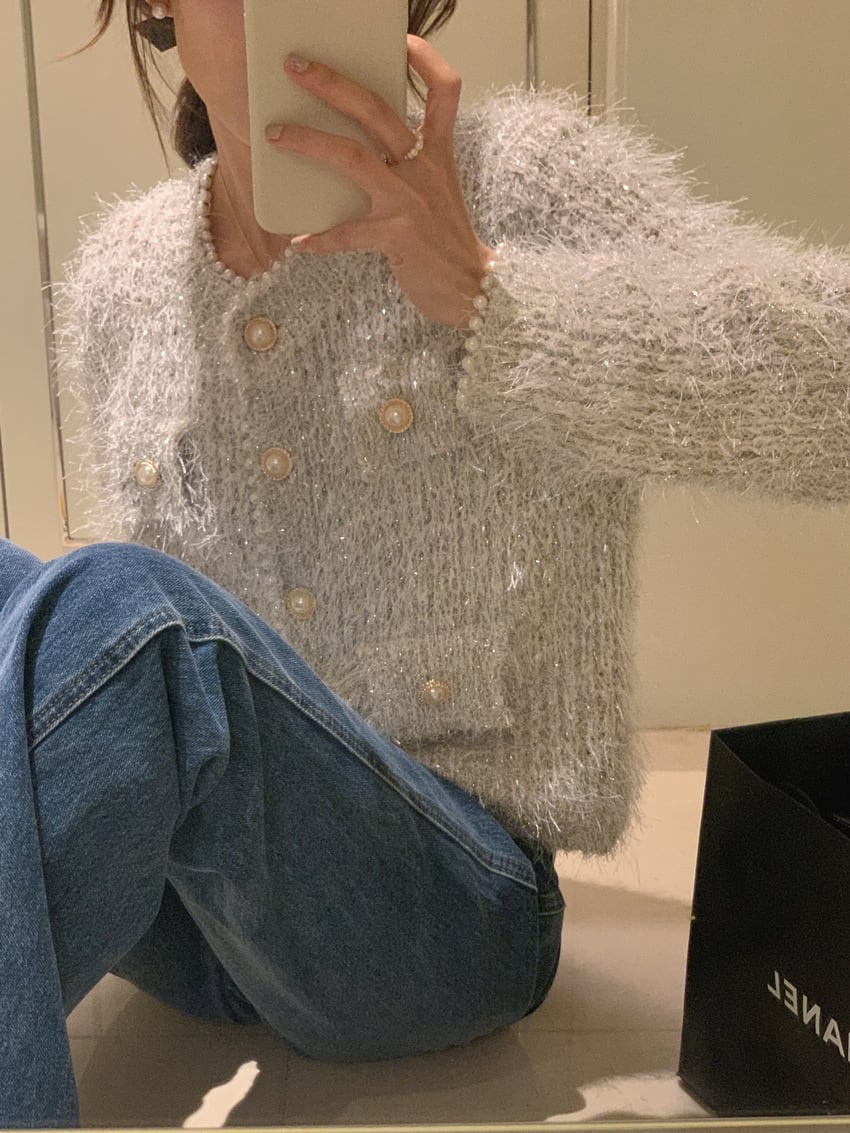 【outer】パールニットカーデ　M26667