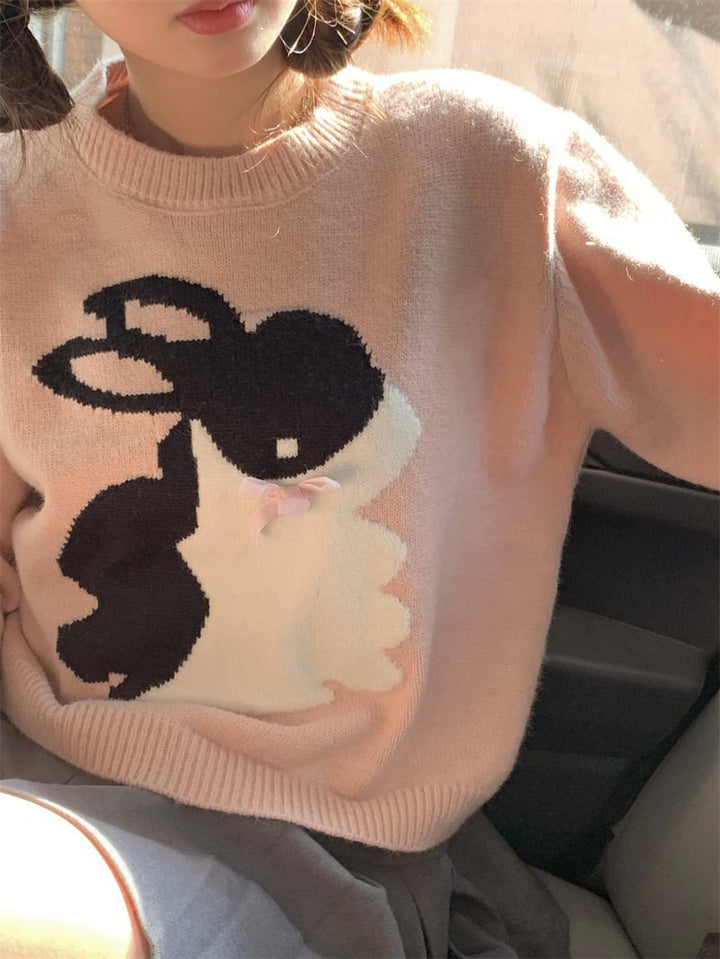 【tops】クルーネックニットセーター　M18385