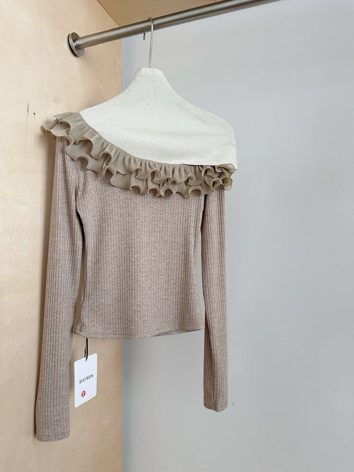 【tops】フリルニットトップス　M27725