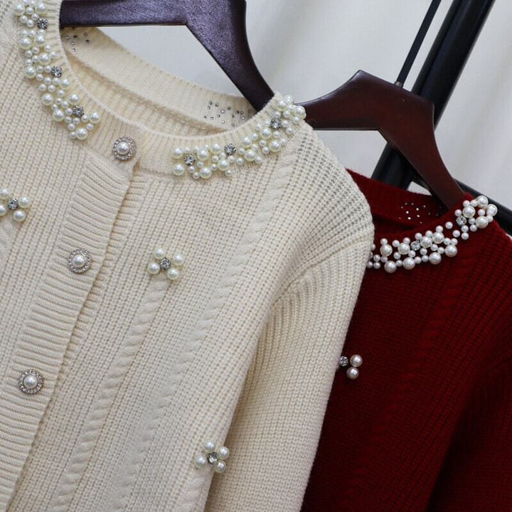 【outer】パールニットカーデ　M27592