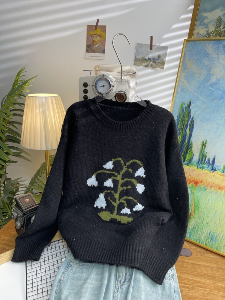 【tops】ジャカードニットセーター　M26612