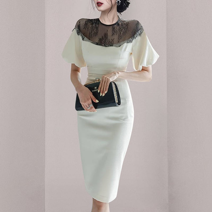 【dress】高級感 chicエレガント切り替えデートワンピース　M16761