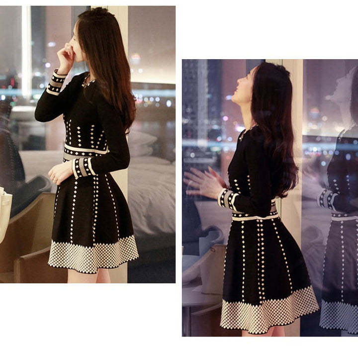 【dress】クルーネックニットワンピース　M17930