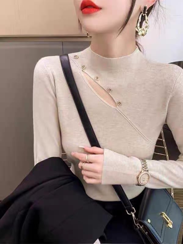 【tops】カットワークニットトップス　M26781