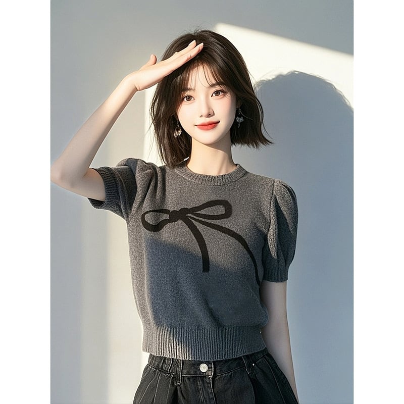 【tops】クルーネックニットトップス　M29470