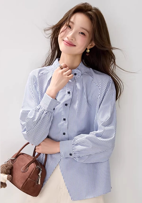 【tops】チェック柄シャツ Q8228