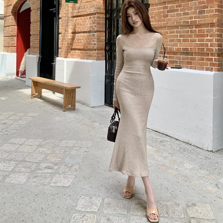 【dress】レースドッキングワンピース　M27754
