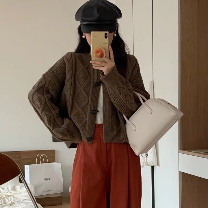 【outer】クルーネックニットカーデ　M19107