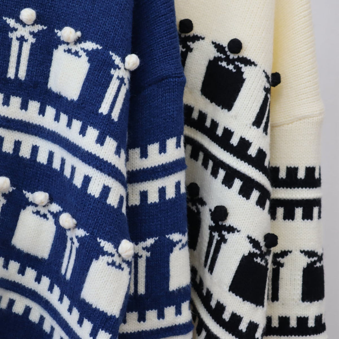 【tops】クルーネックニットセーター　M18342