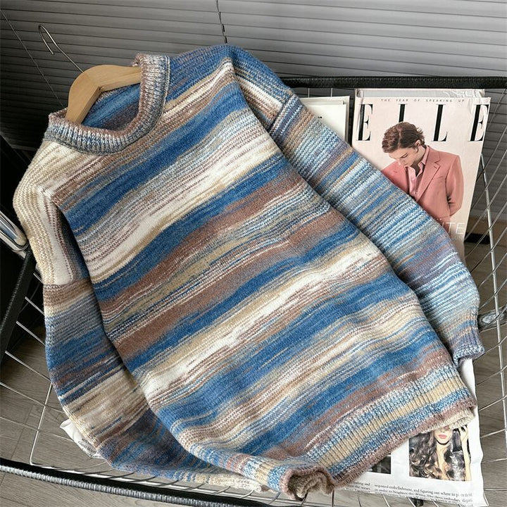 【tops】ボーダー柄ニットセーター　M18624