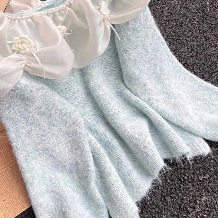 【tops】オフショルダーニットトップス Q7282