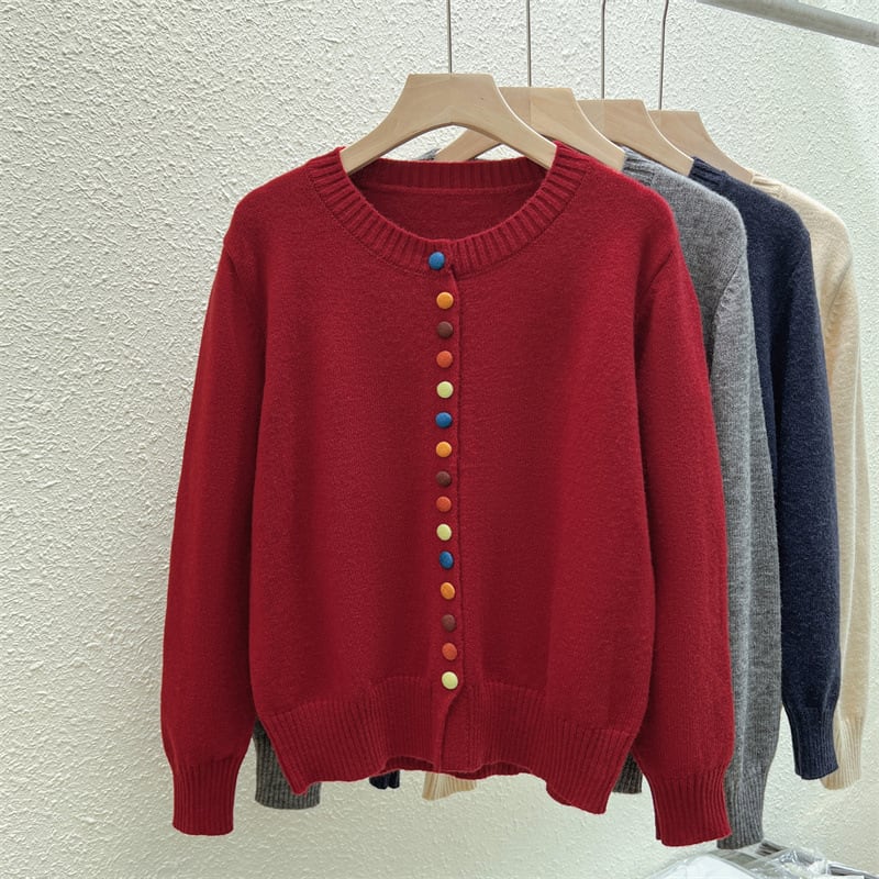 【outer】ボーダー柄デザインニットカーデ　M26814