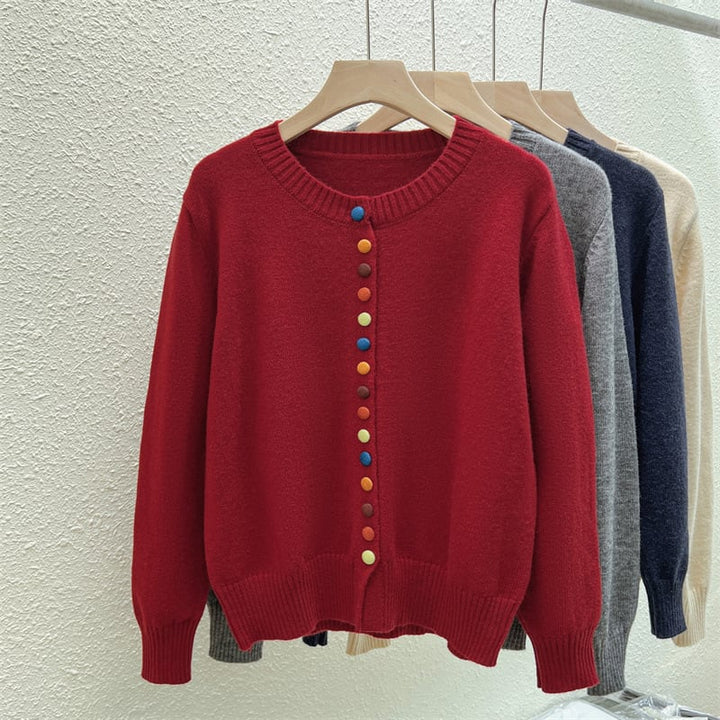 【outer】ボーダー柄デザインニットカーデ　M26814