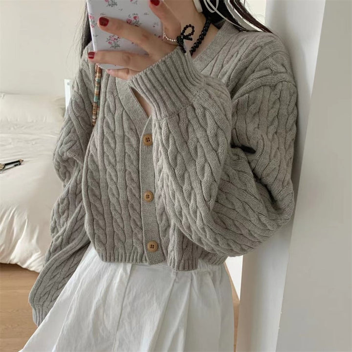 【outer】Vネックニットカーデ　M25968