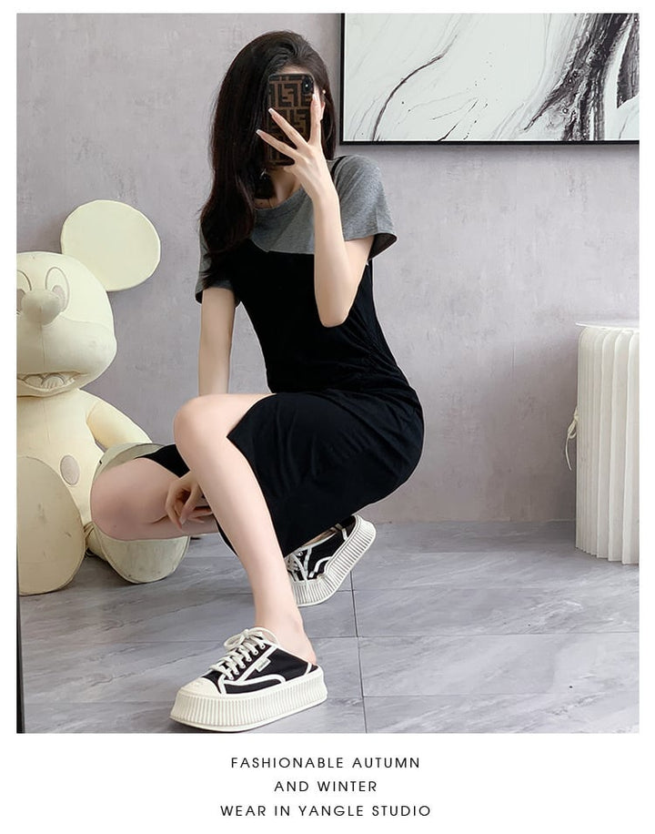【dress】目立つ！カジュアルTシャツワンピースゆったり　M17225