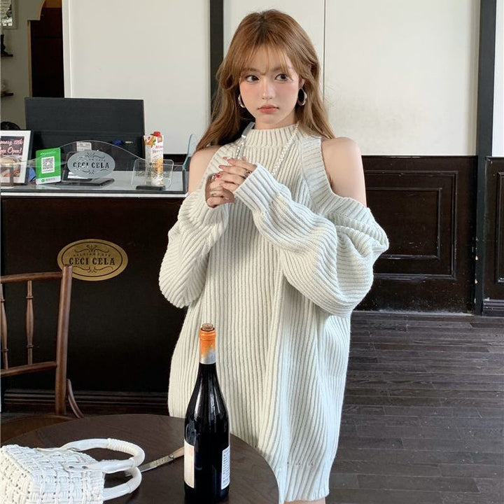 【tops】オフショルダーニットセーター　M18397