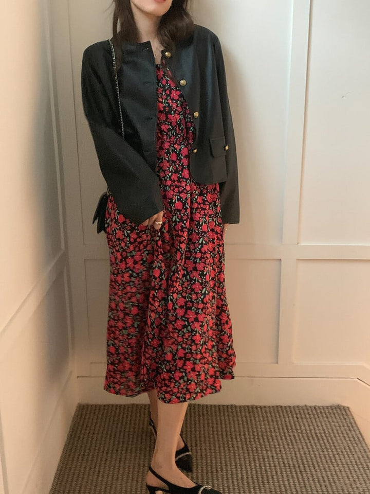 【dress】花柄ワンピース　M25685