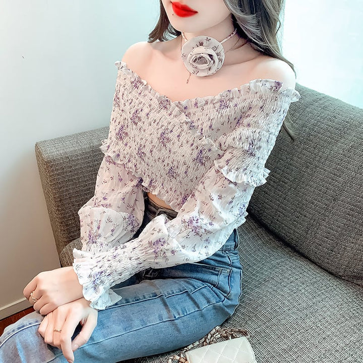 【tops】柔らかくて優しい印象スウィートシャツトップス　M17651