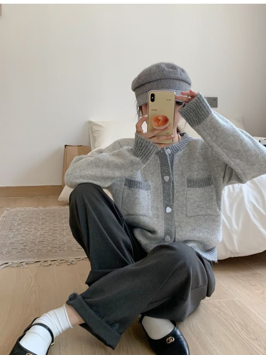 【outer】クルーネックニットカーデ　M17985