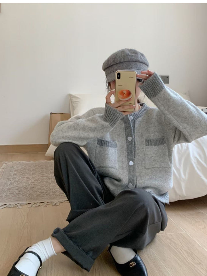 【outer】クルーネックニットカーデ　M17985