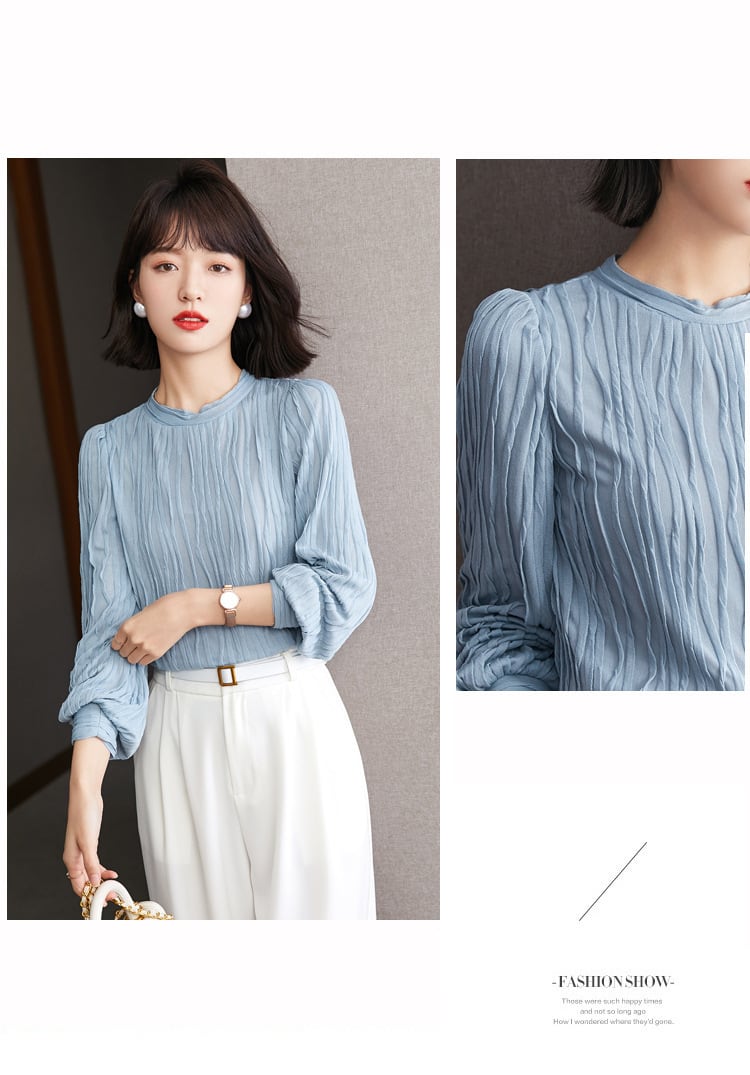 【tops】女子力アップエレガントOL、通勤シャツトップス　M17007