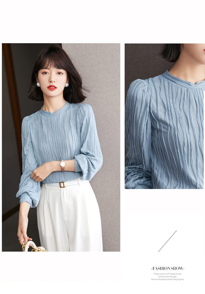 【tops】女子力アップエレガントOL、通勤シャツトップス　M17007