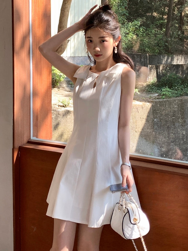 【dress】リボン付きミニベストワンピース Q8667