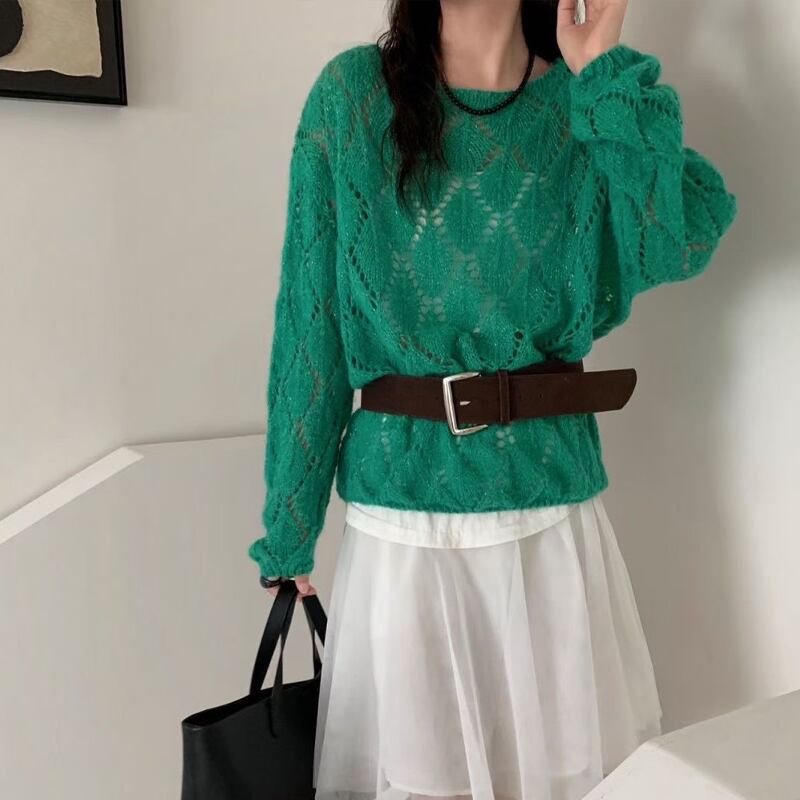 【tops】菱形ニットトップス Q8156