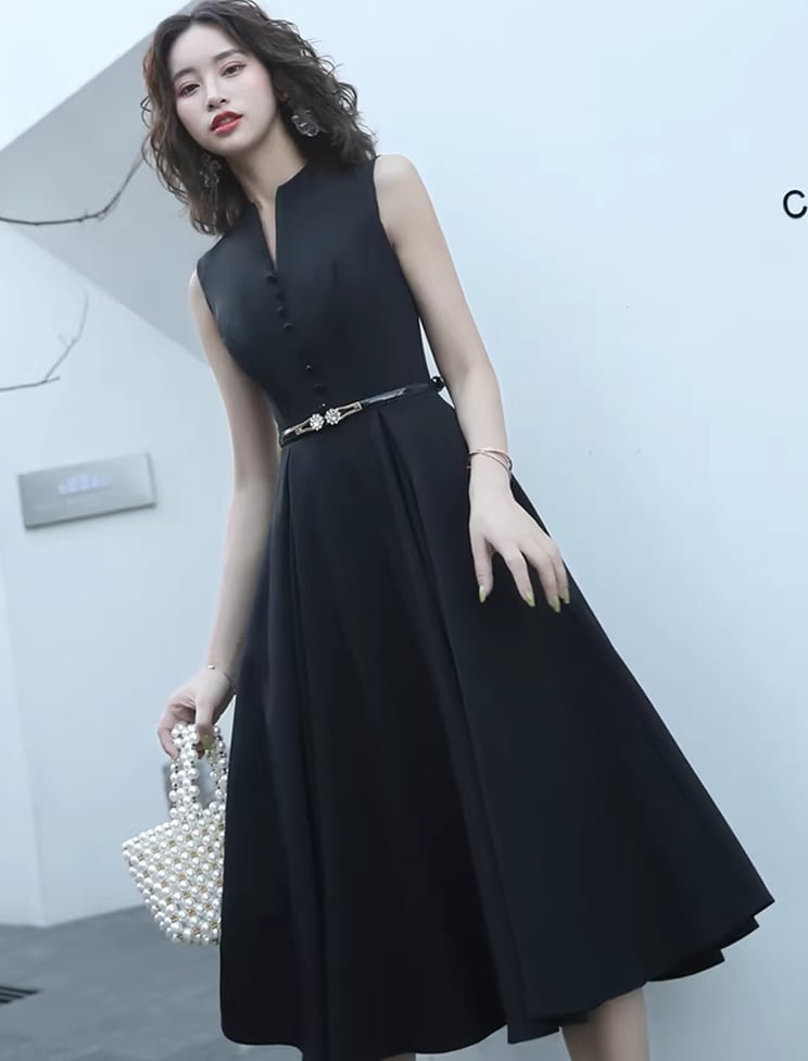 【dress】ノースリーブAラインロングフレアワンピース Q8438