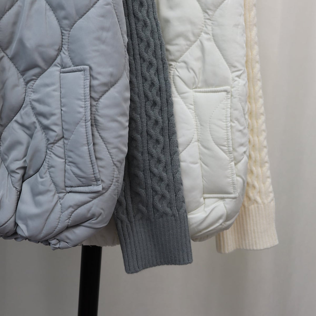 【outer】棉コートドッキングニットカーデ　M18242