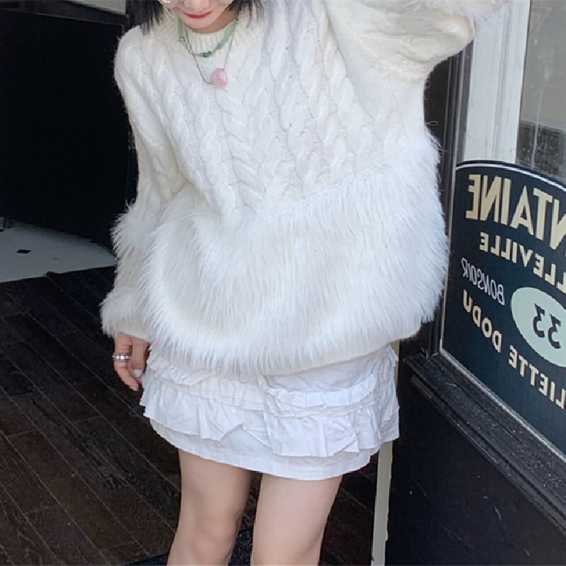 【tops】フェザーニットセーター　M18118