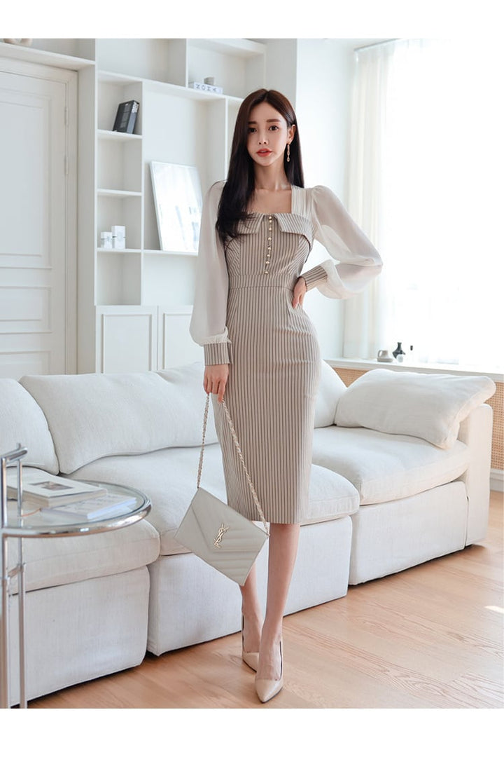 【dress】女性力を高める～切り替えデートワンピース　M16929