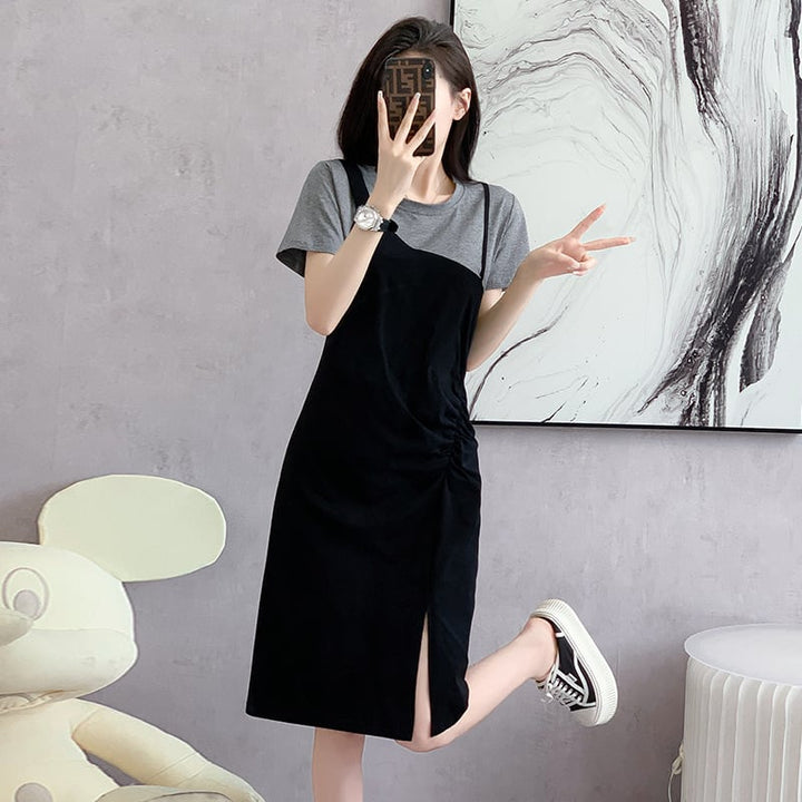 【dress】目立つ！カジュアルTシャツワンピースゆったり　M17225
