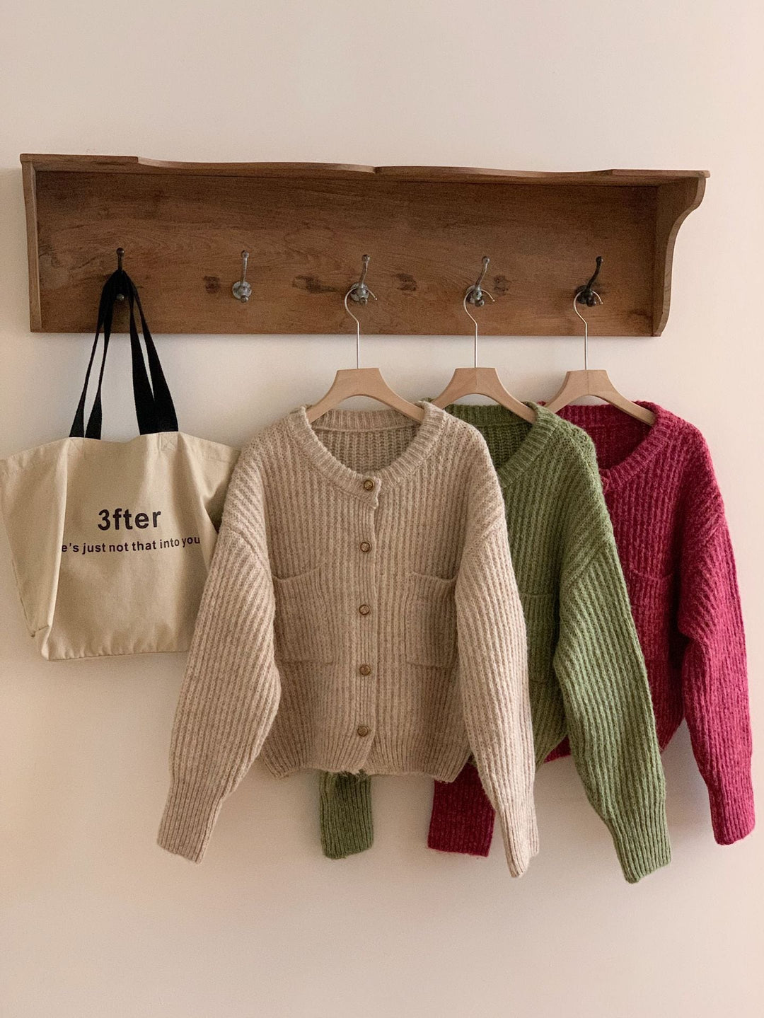 【outer】クルーネックニットカーデ　M18369