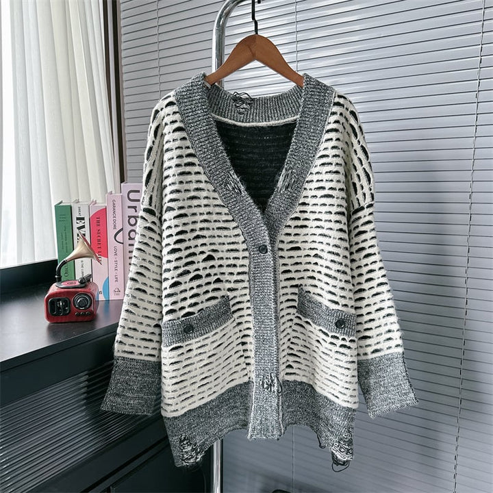 【outer】Vネックニットカーデ　M26067
