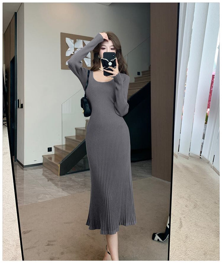 【dress】無地ニットワンピース　M18293