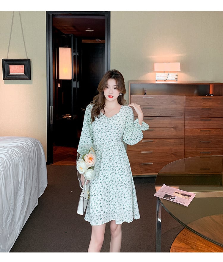 【dress】好感度UP一目惚れ清新花柄ワンピースオシャレ　M17068