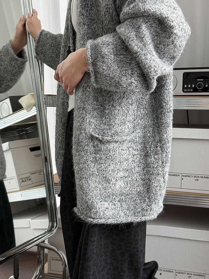 【outer】ロングニットカーディガン Q7301