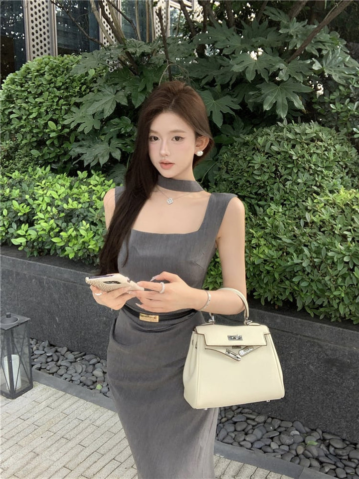 【dress】デートワンピースベルト付き　M24345