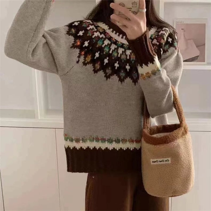 【tops】ジャカードニットセーター　M27138
